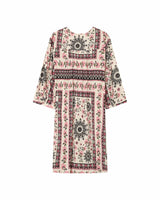Robe courte babydoll bohÃ¨me beige Perou