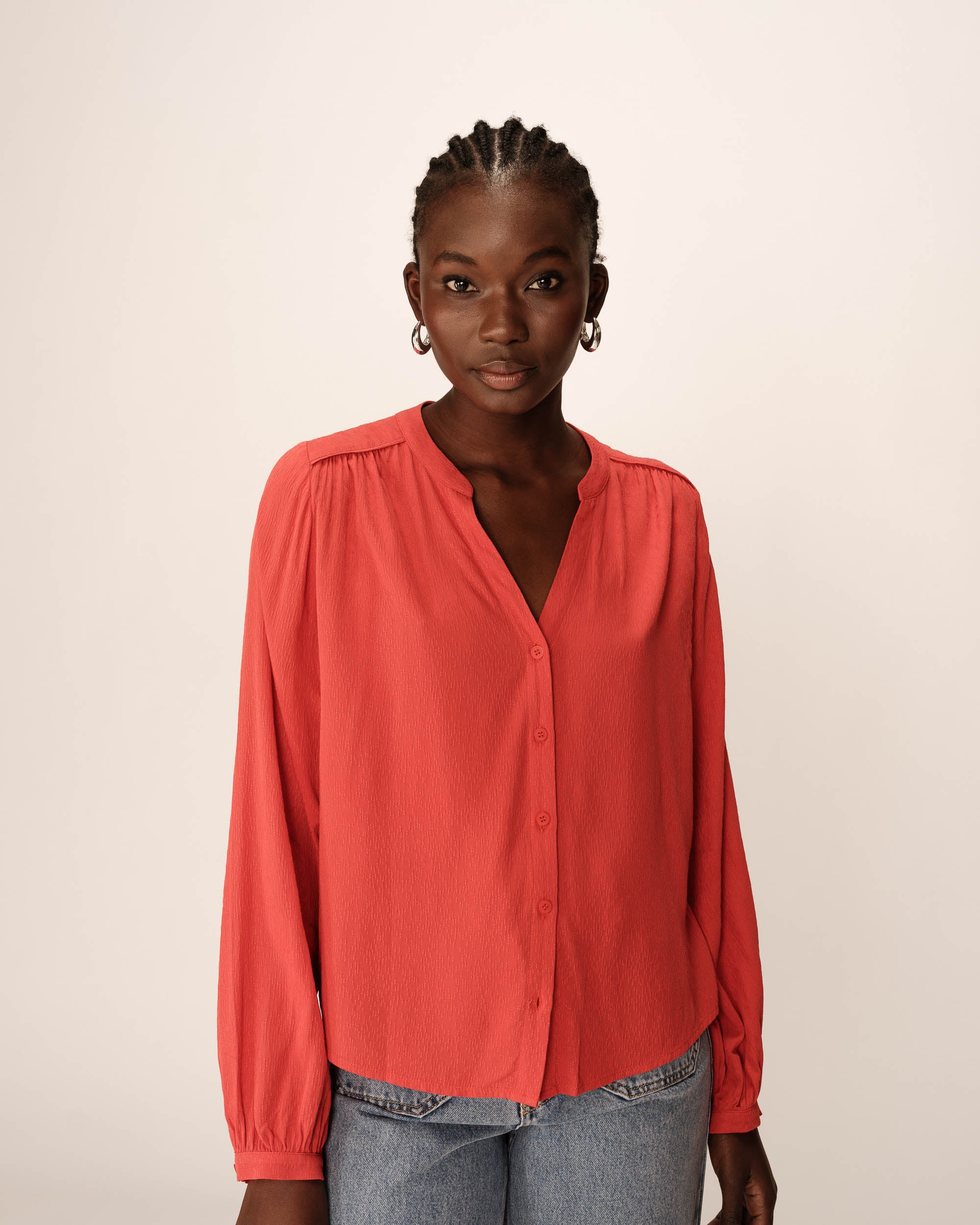 Loose blouse terracotta Perrone