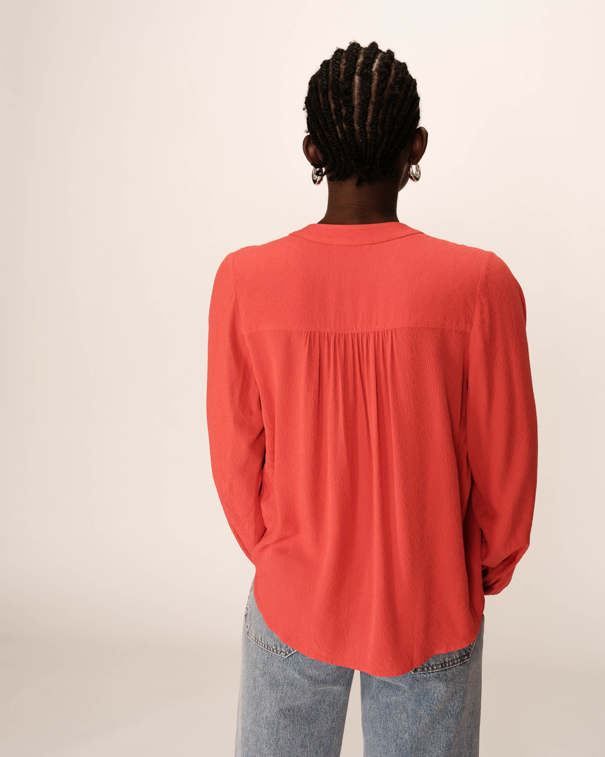 Loose blouse terracotta Perrone
