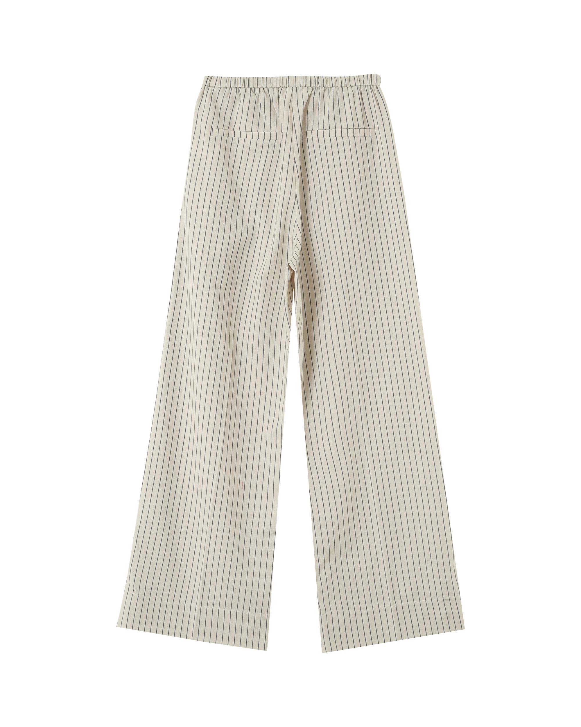 Pantalon raye elastique beige Perry