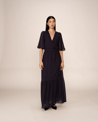 ROBE LONGUE MARINE PERSE