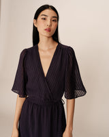 Robe longue trapÃƒÂ¨ze marine Perse