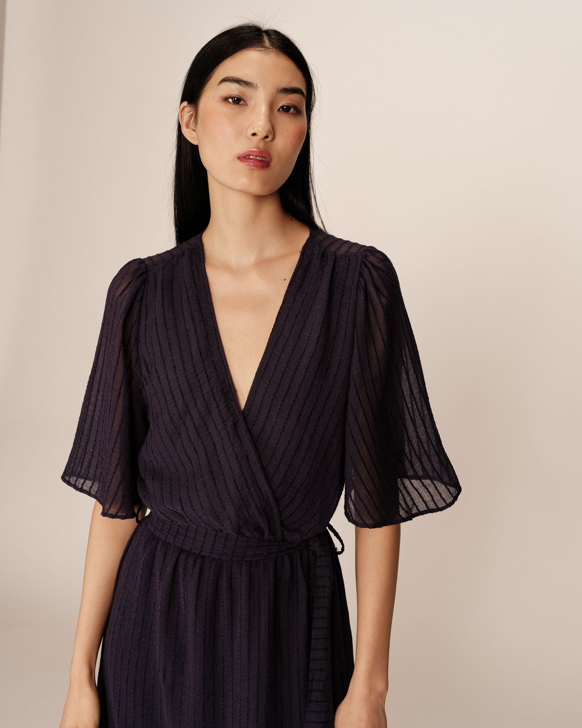 Robe longue trapÃƒÂ¨ze marine Perse