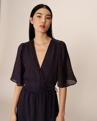 ROBE LONGUE MARINE PERSE