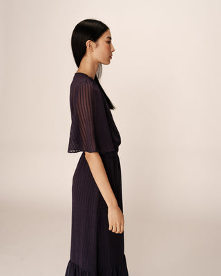 ROBE LONGUE MARINE PERSE
