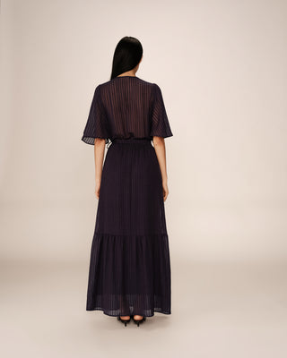 ROBE LONGUE MARINE PERSE
