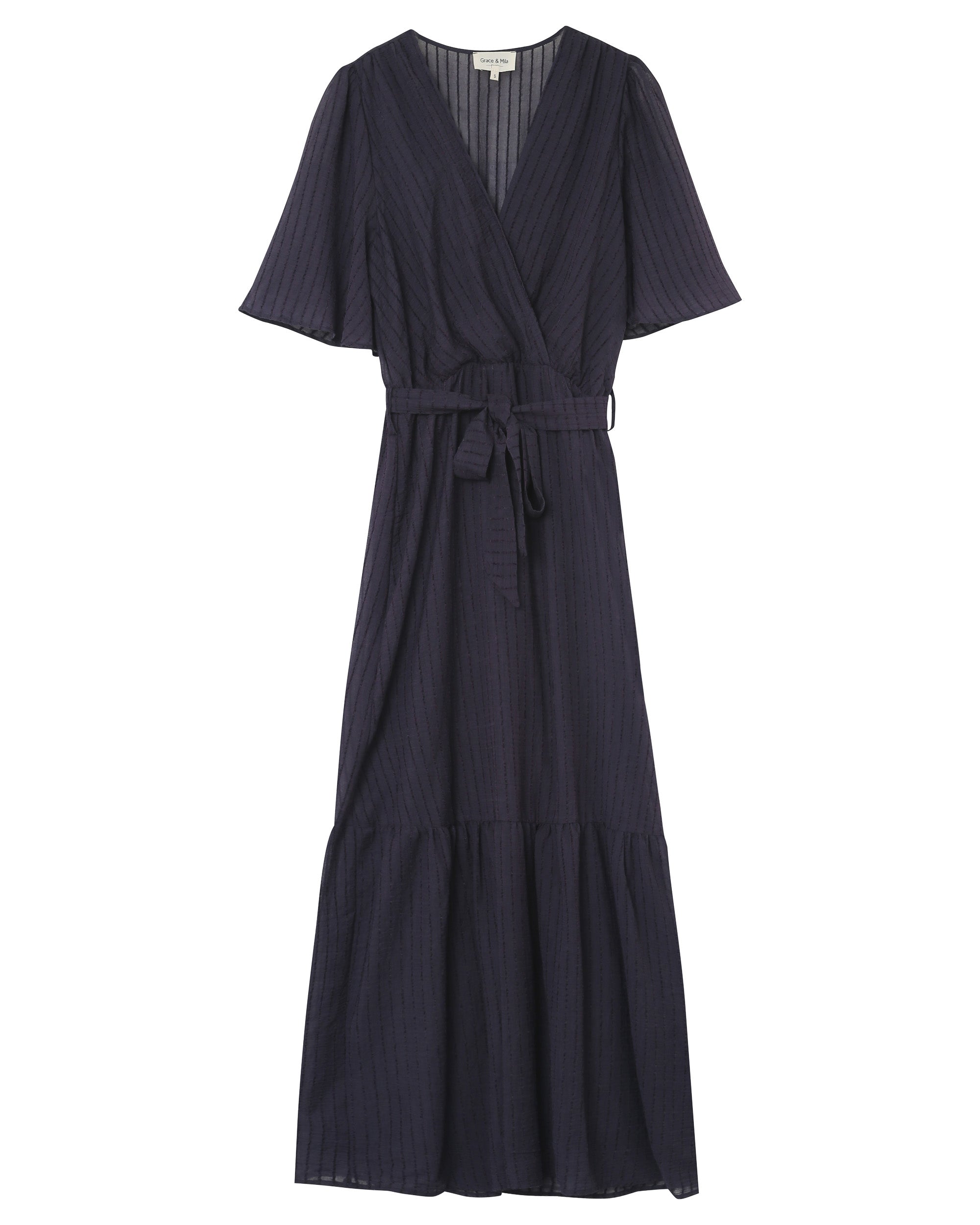 Robe longue trapÃƒÂ¨ze marine Perse
