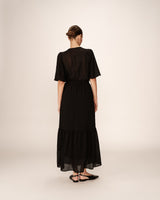 Robe longue trapÃƒÂ¨ze noir Perse