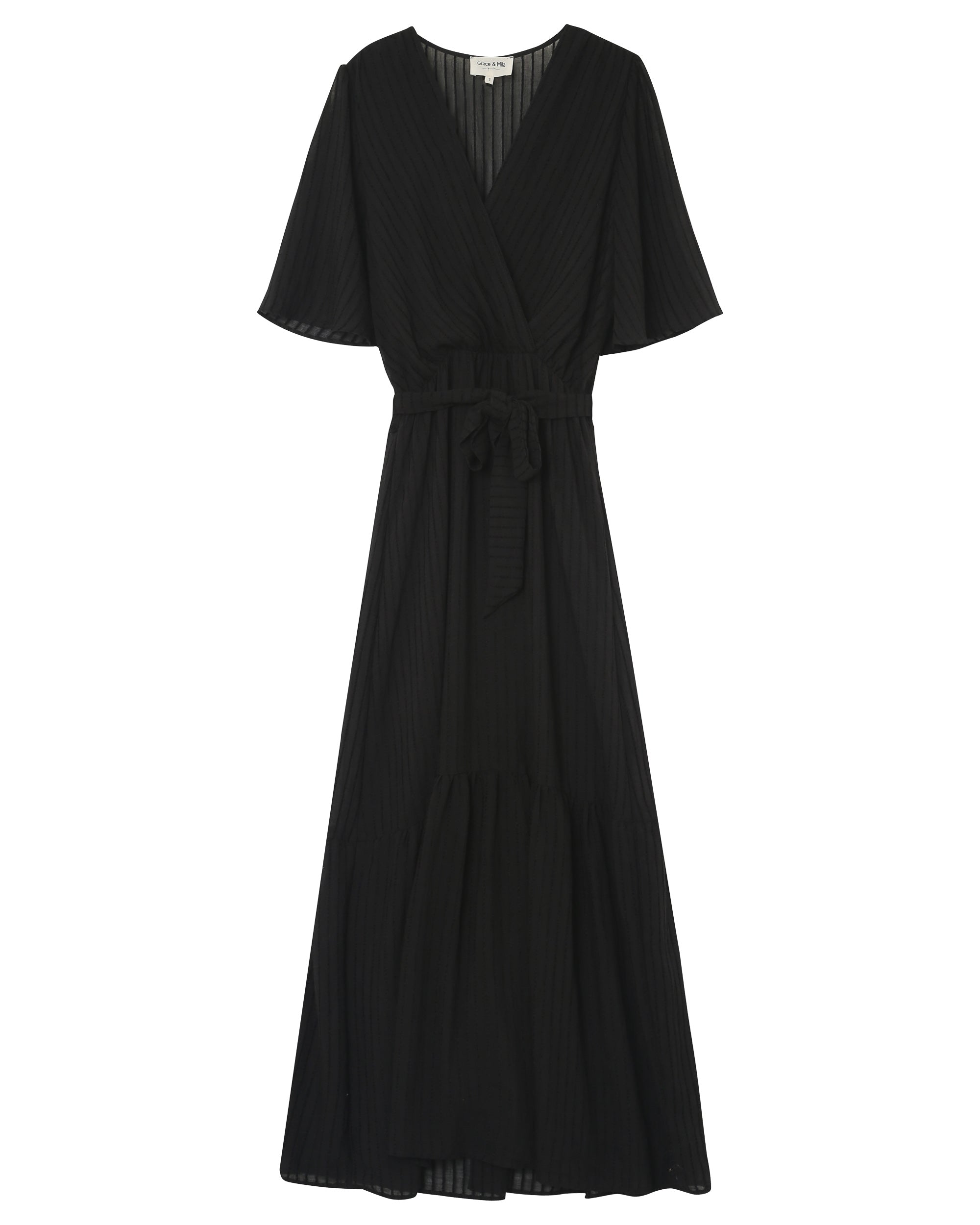 Robe longue trapÃƒÂ¨ze noir Perse