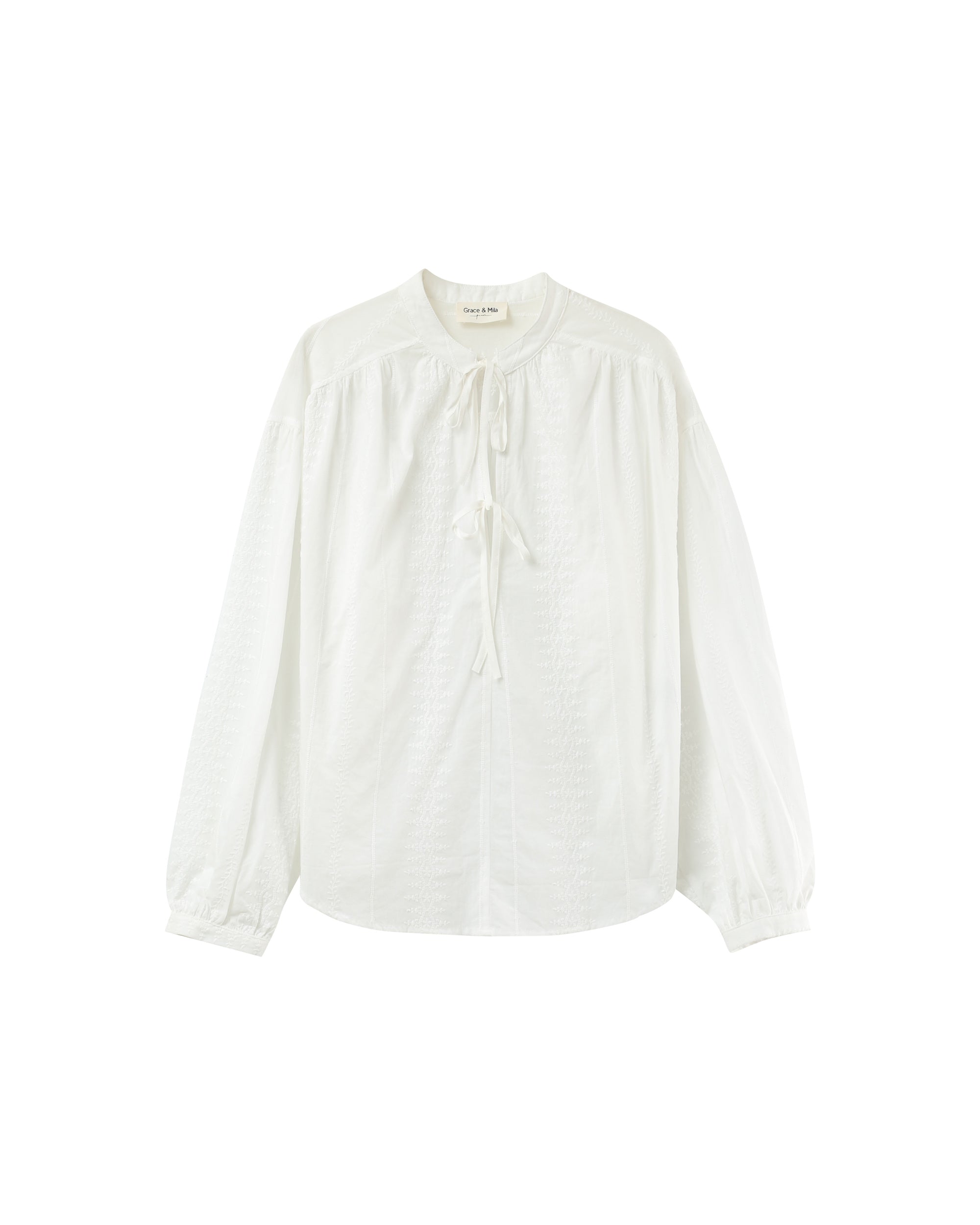 Embroidered collar blouse ecru Persia