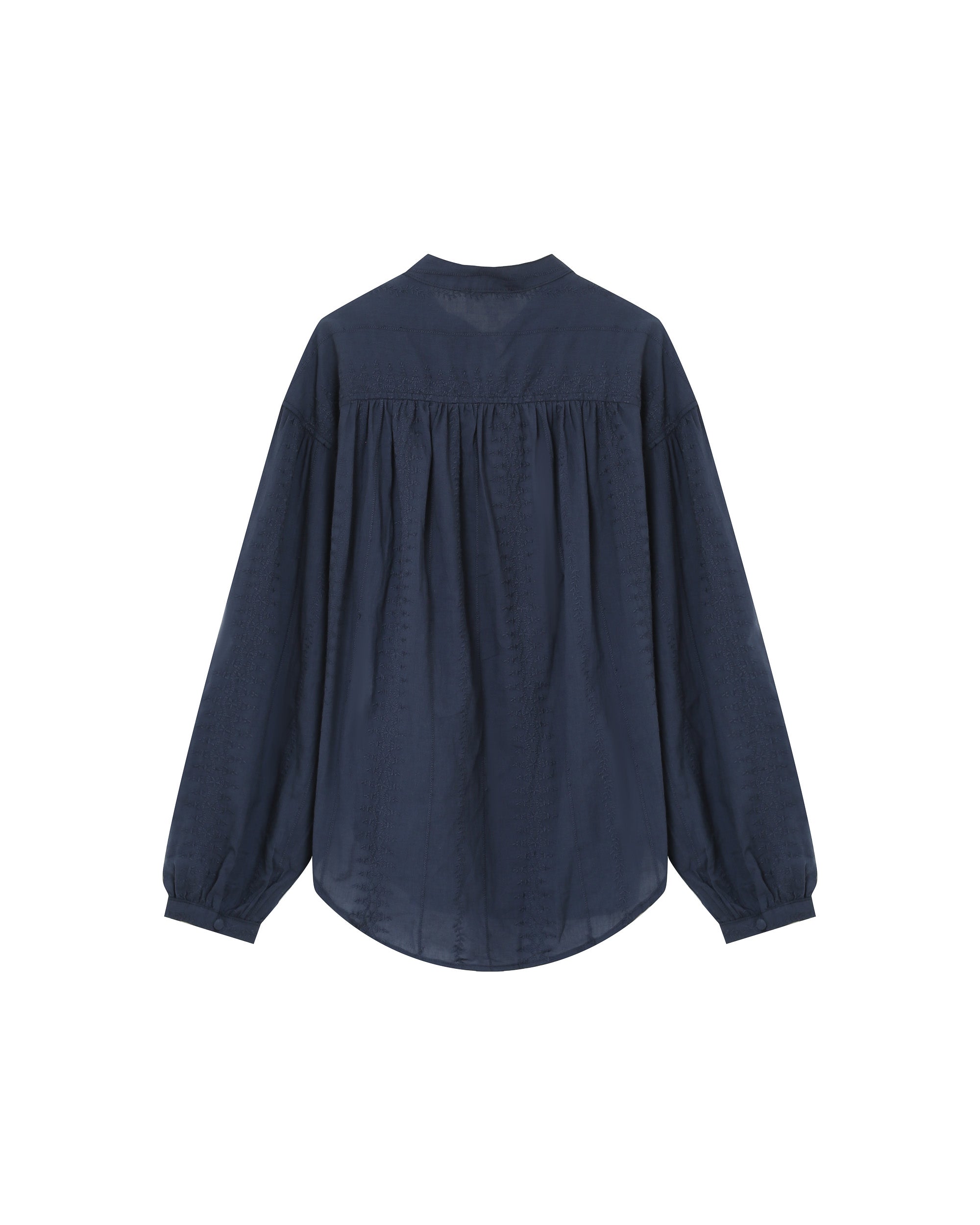 Embroidered collar blouse navy Persia