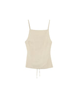 Top dos nu en lin et coton beige Pesto