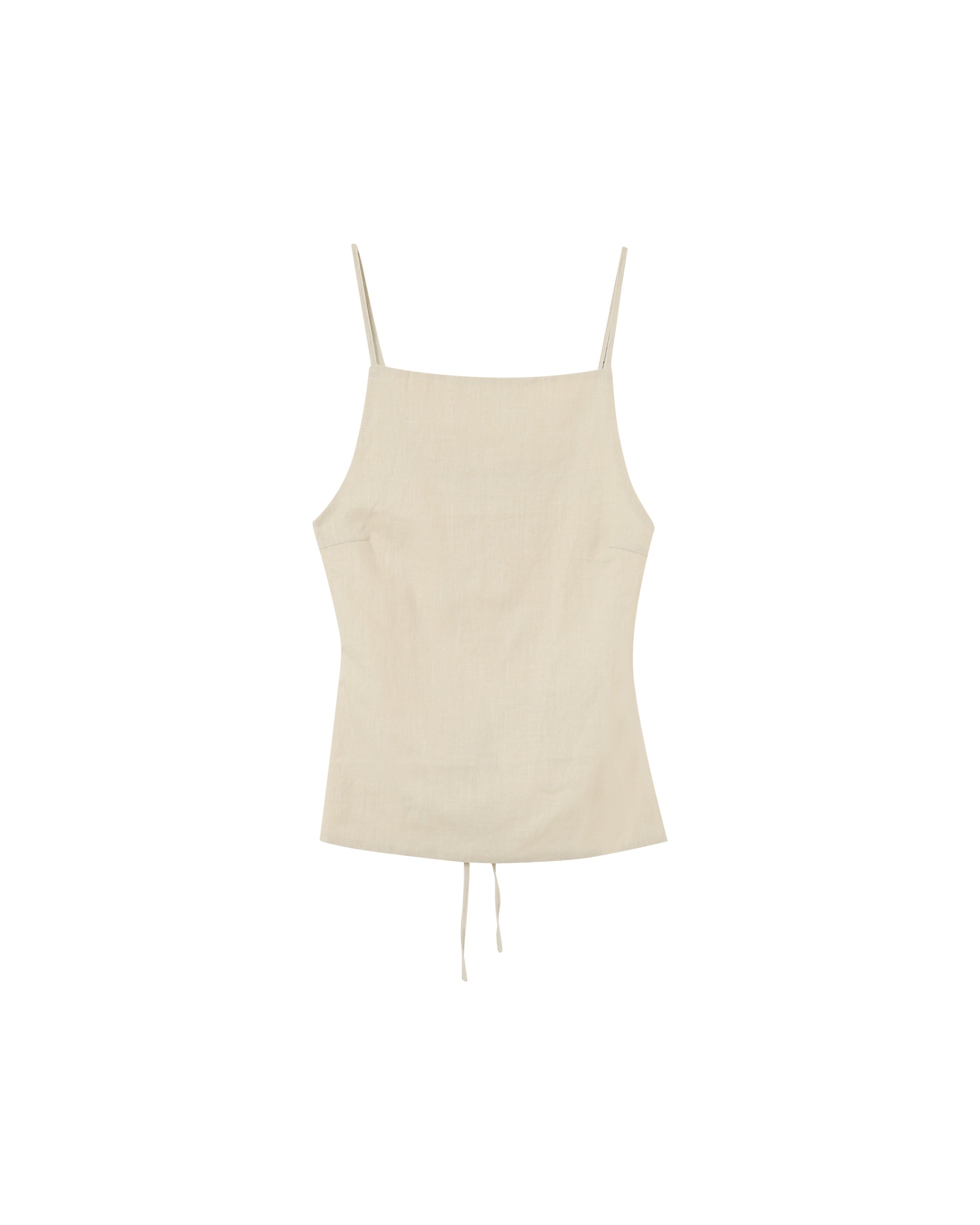 Top dos nu en lin et coton beige Pesto