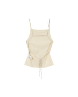 Top dos nu en lin et coton beige Pesto