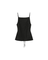 Top dos nu en lin et coton noir Pesto