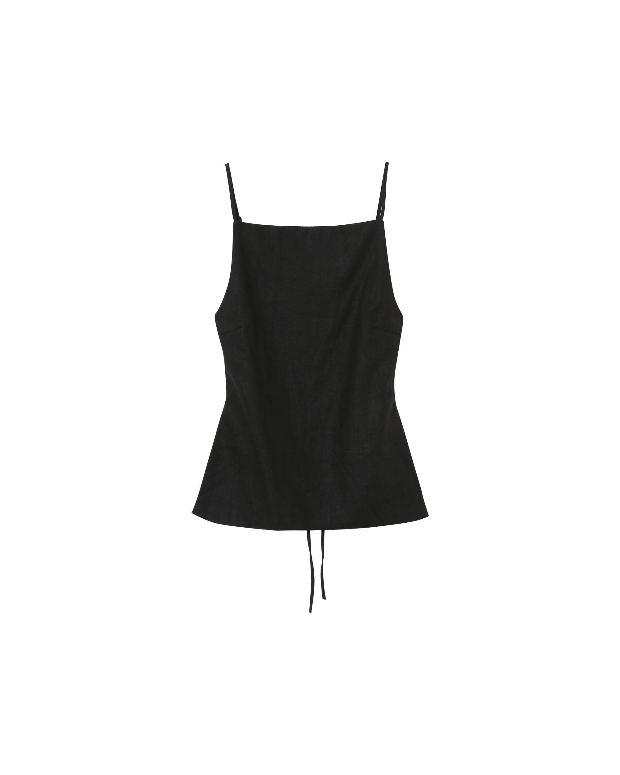 Top dos nu en lin et coton noir Pesto