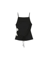 Top dos nu en lin et coton noir Pesto