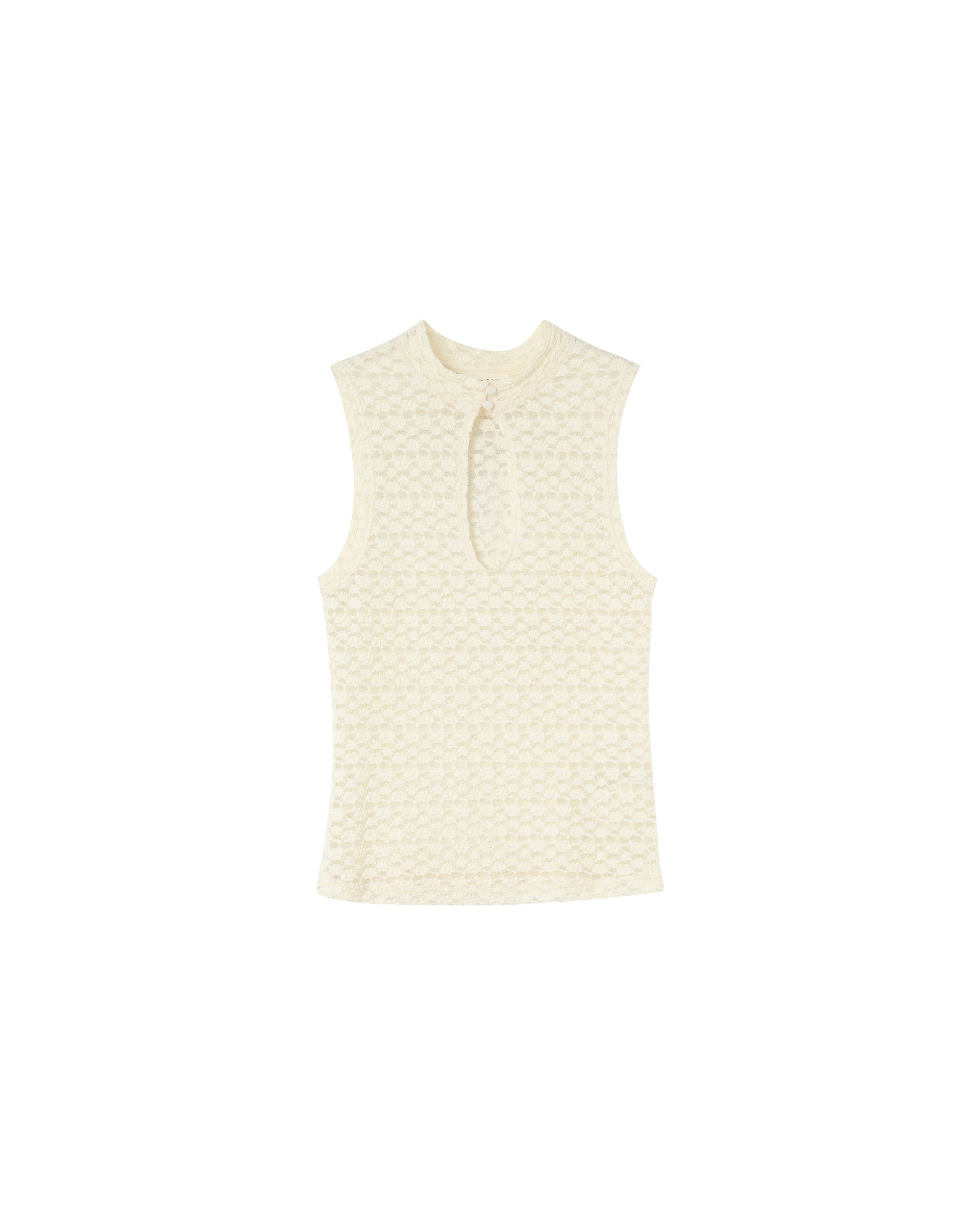 Top decollete en dentelle ecru Petite