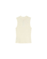 Top decollete en dentelle ecru Petite