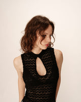 Top decollete en dentelle noir Petite