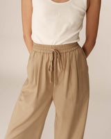Pantalon tailleur elastique beige Petro