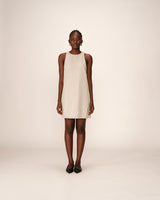 Robe courte a rayures beige Petz