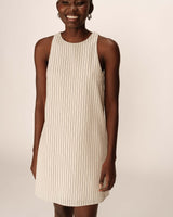 Robe courte a rayures beige Petz