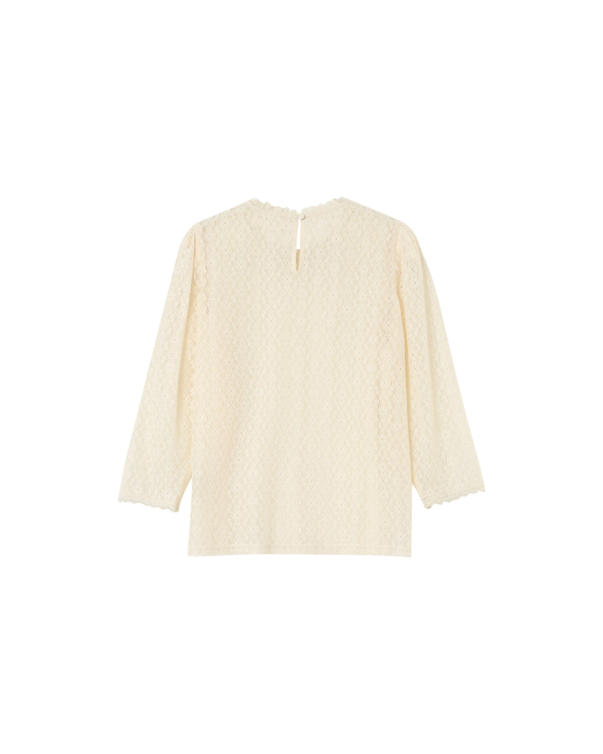 3/4 sleeve lace top ecru Phedre