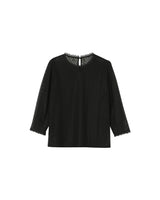 3/4 sleeve lace top black Phedre