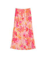 Jupe longue en satin fleurs Philae