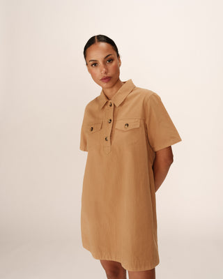 ROBE COURTE CAMEL PHILINE