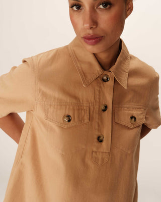 ROBE COURTE CAMEL PHILINE