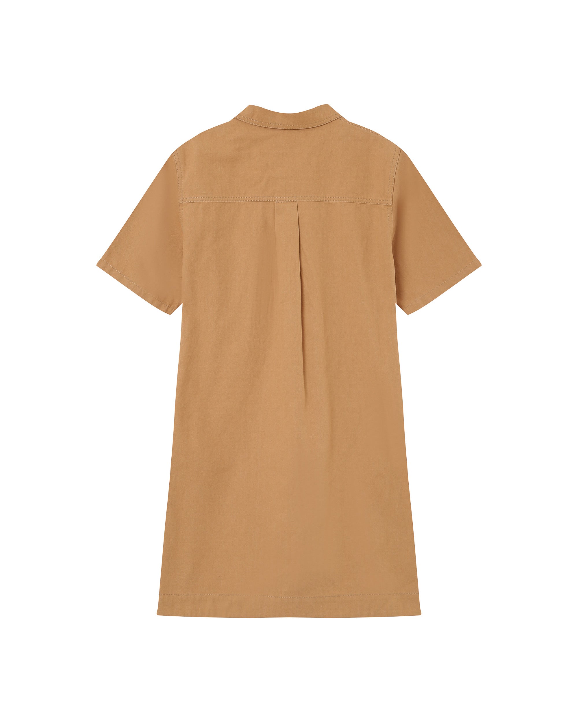 Robe courte col boutonne camel Philine