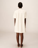 Robe courte col boutonne ecru Philine