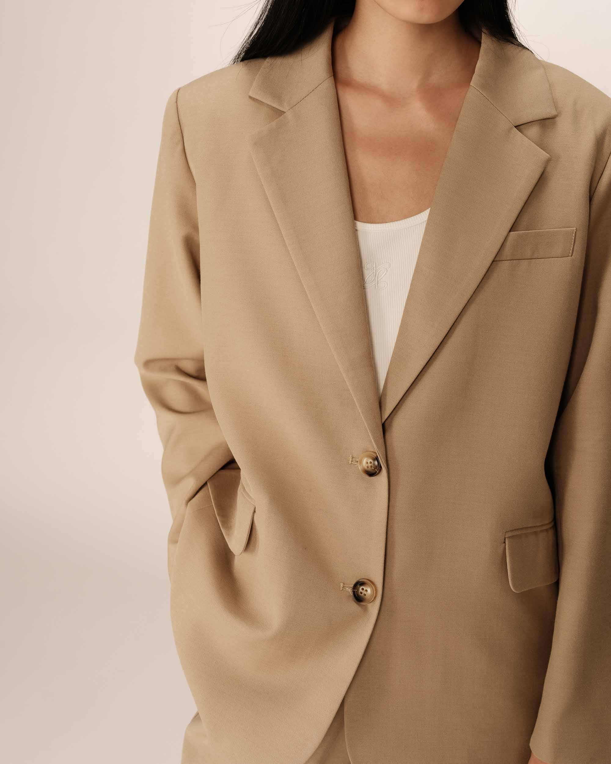 Blazer droit deux boutons beige Philippe