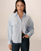 Oversized striped shirt blue Phoebe_13046