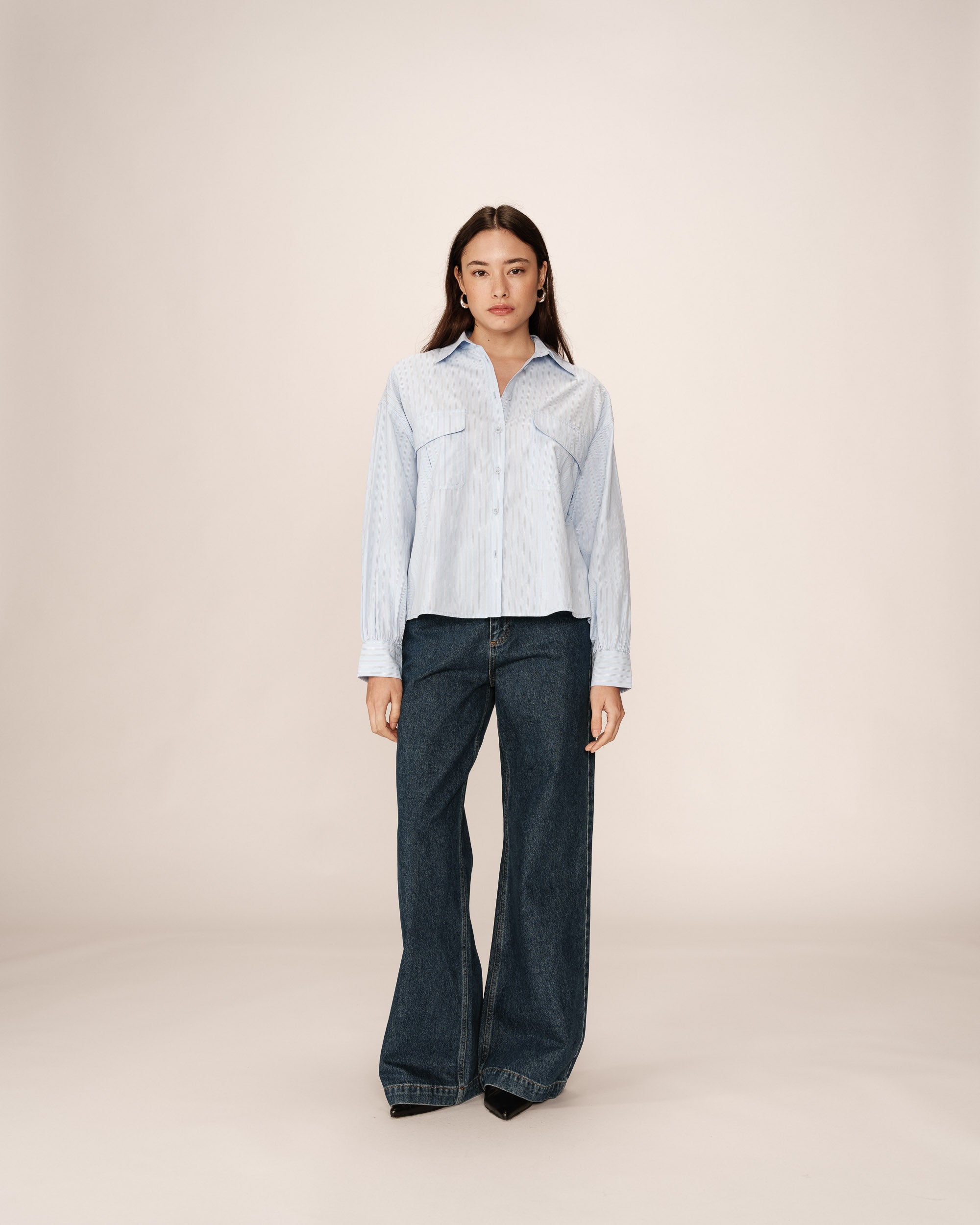 Oversized striped shirt blue Phoebe_13046