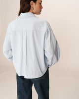 Oversized striped shirt blue Phoebe_13046