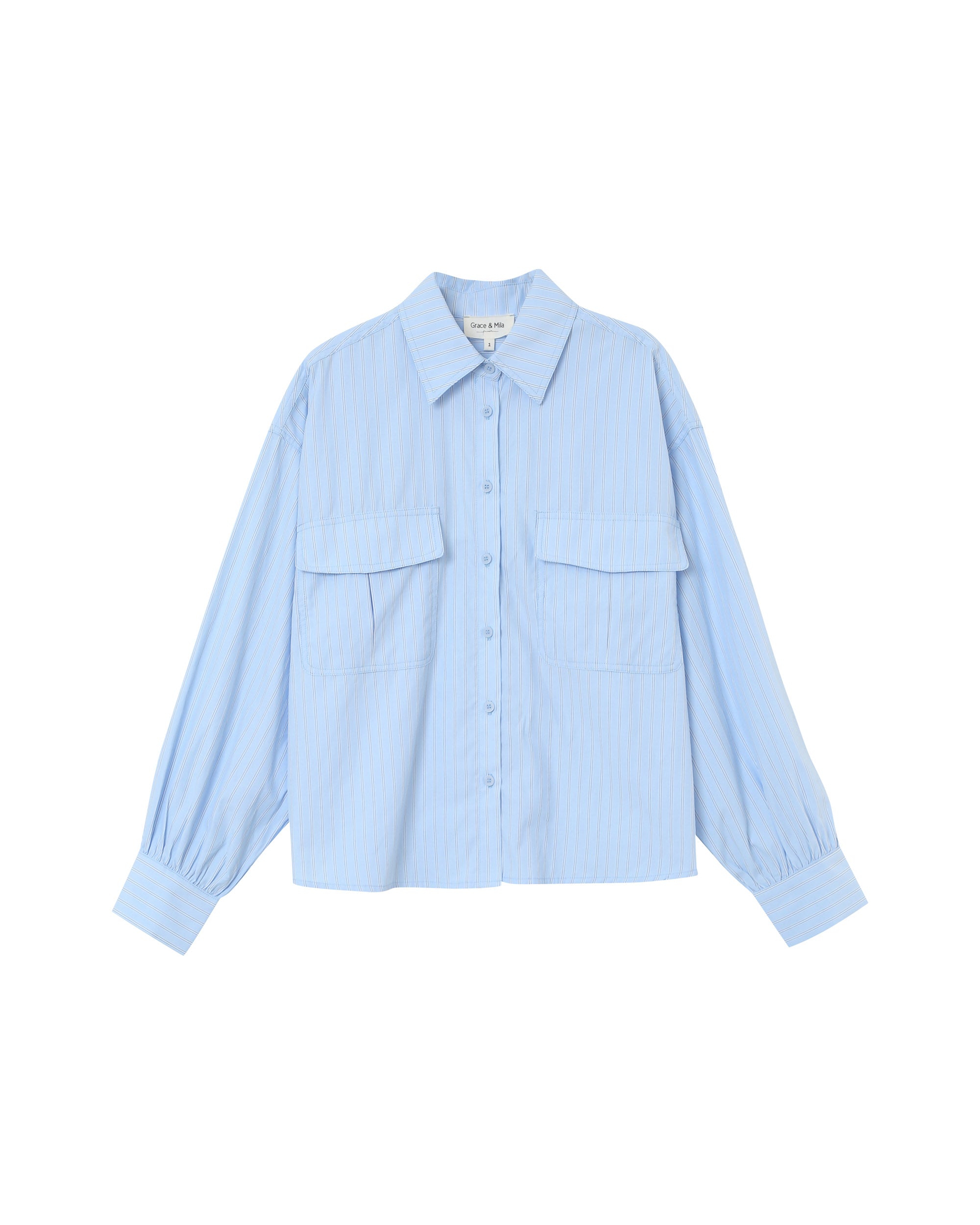 Oversized striped shirt blue Phoebe_13046