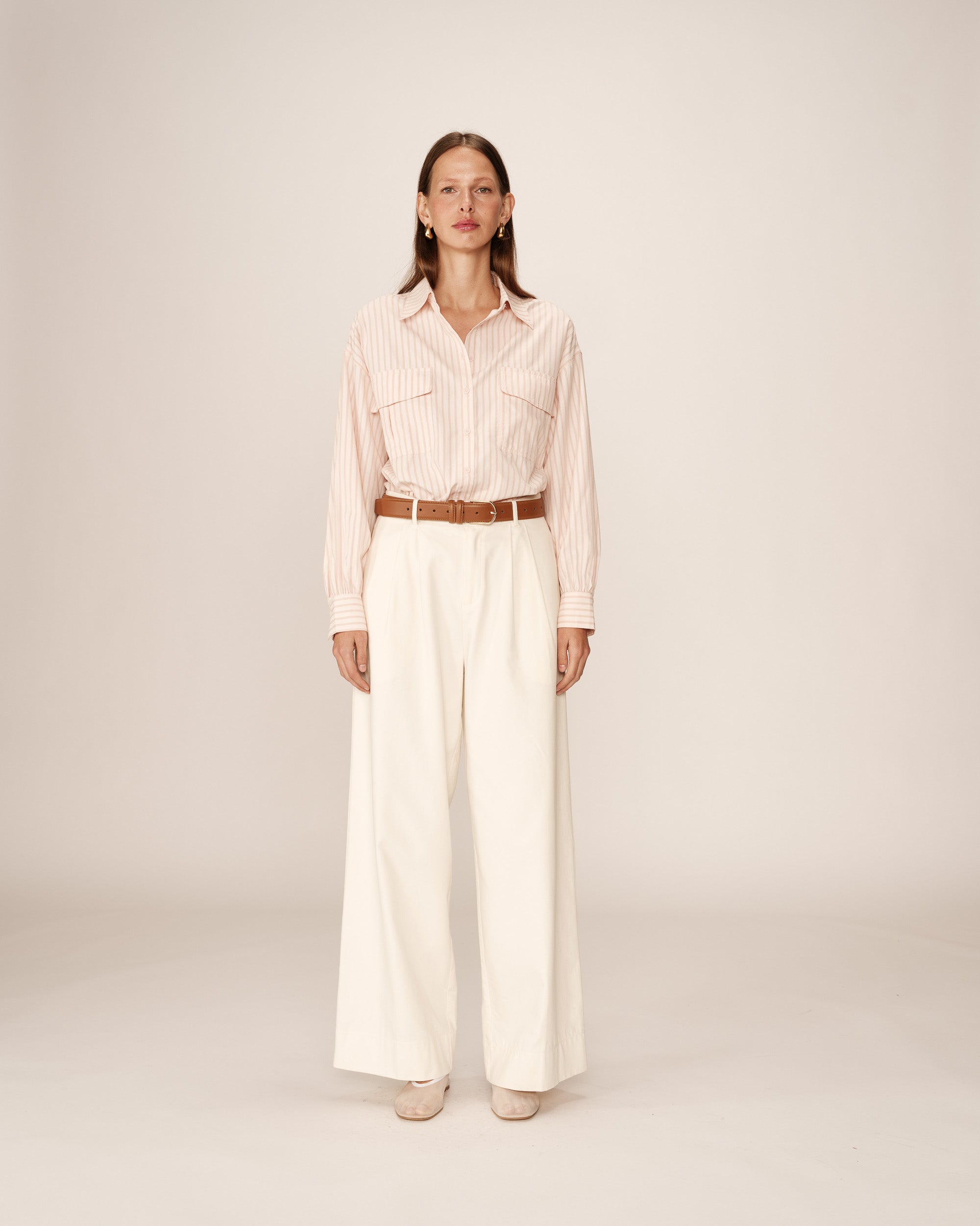 Oversized striped shirt pink Phoebe_13046