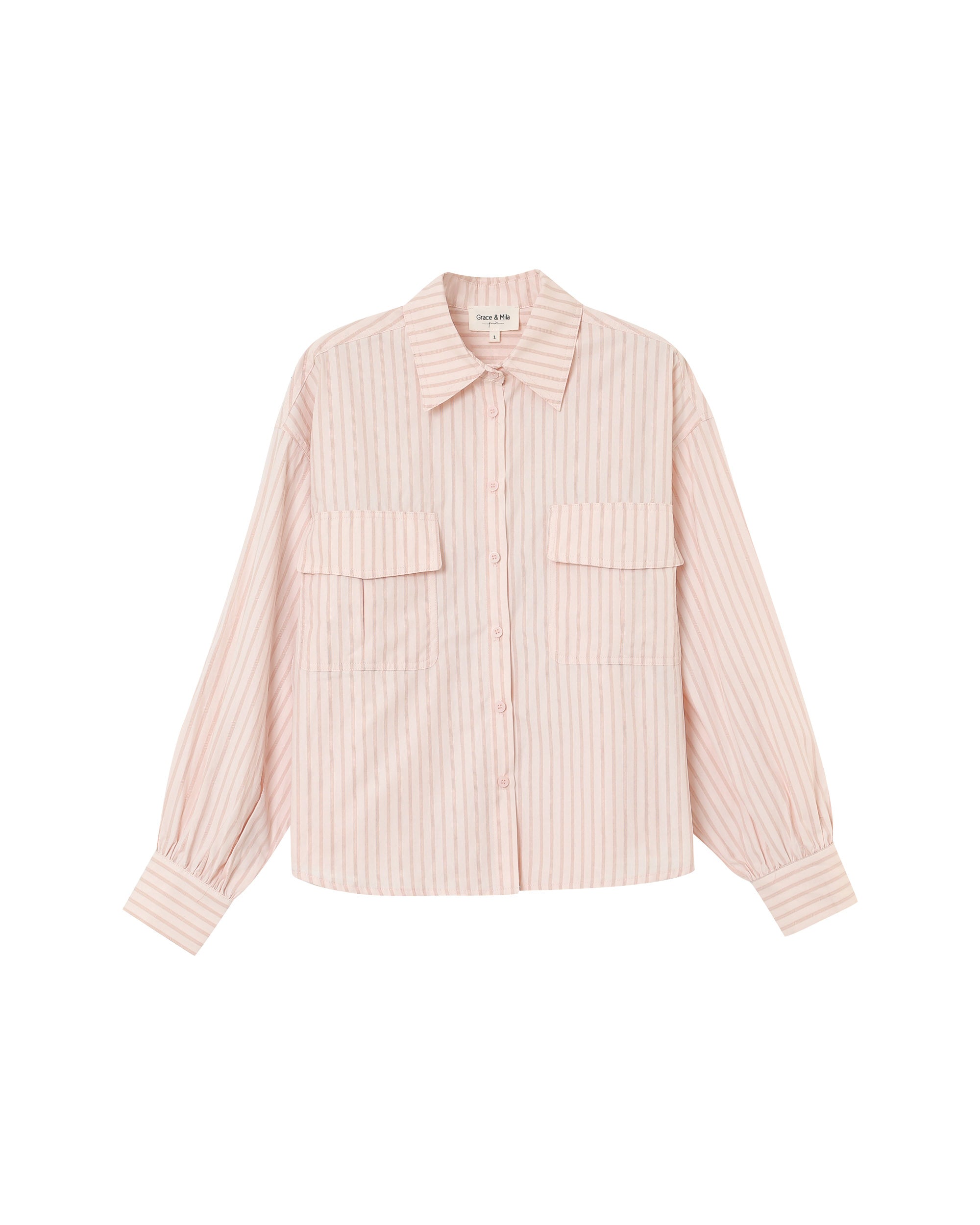 Oversized striped shirt pink Phoebe_13046