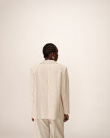 Blazer raye deux boutons beige Pia