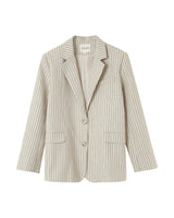 Blazer raye deux boutons beige Pia
