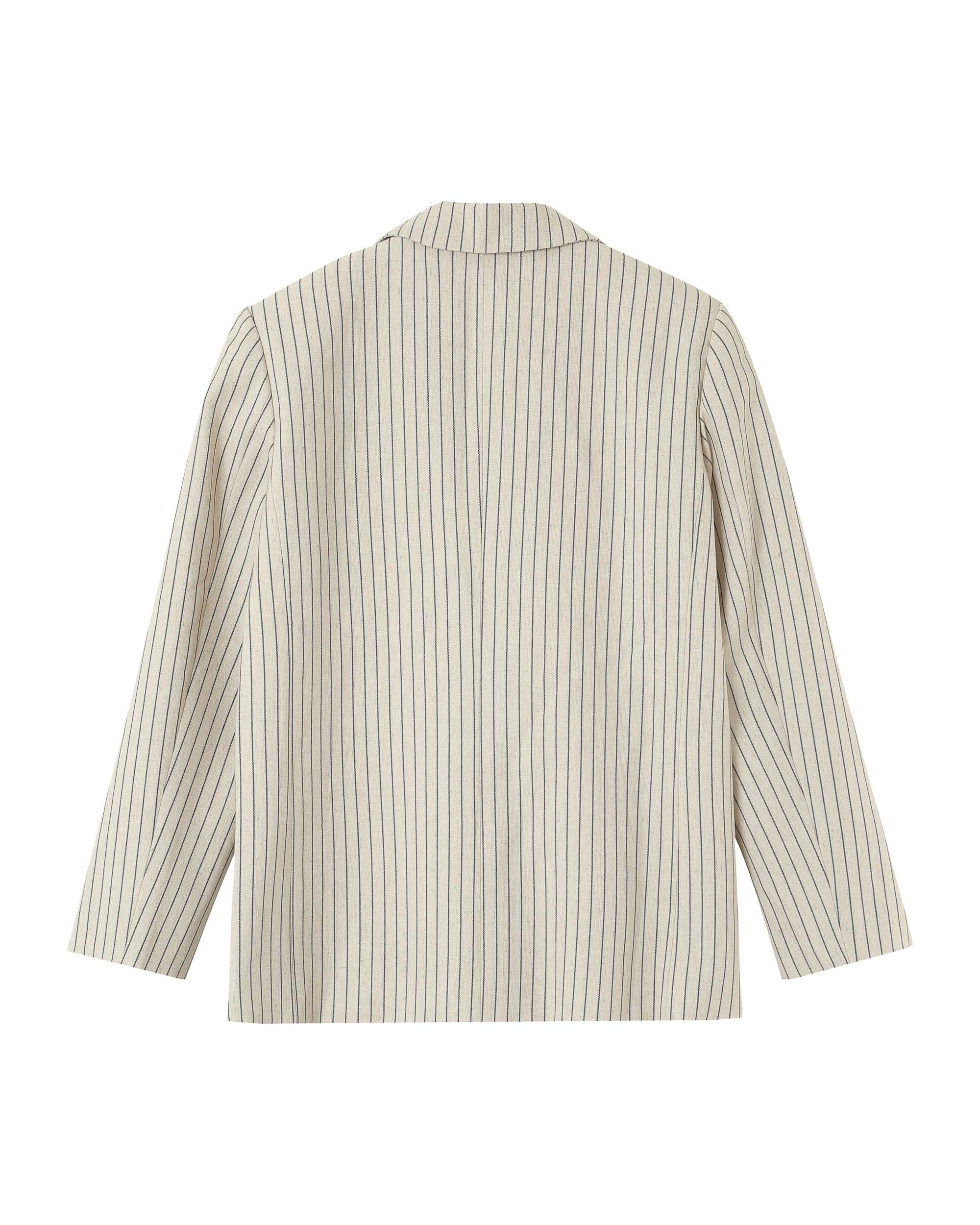 Blazer raye deux boutons beige Pia