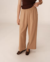 Pantalon fluide elastique camel Picasso
