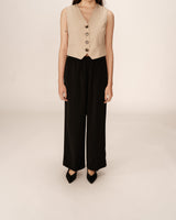 Pantalon fluide elastique noir Picasso