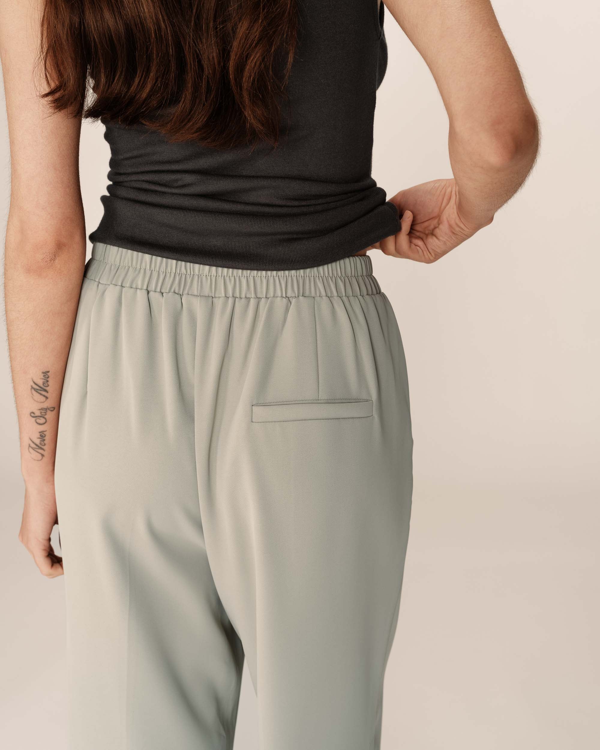 Pantalon fluide elastique vert Picasso