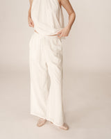 Embroidered wide trousers ecru Piccoli_13025