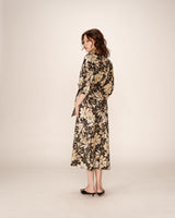 Robe longue imprimée beige Pierino