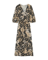 Robe longue imprimée beige Pierino